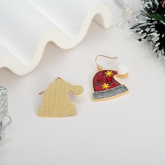 Gingerbread man garland deer colorful light bulbs Earrings Christmas Decoration - Picture 6 of 8